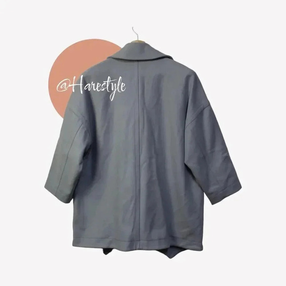 REISS oversized boxy periwinkle Hallie wool/cashmere coat med - Picture 3 of 12